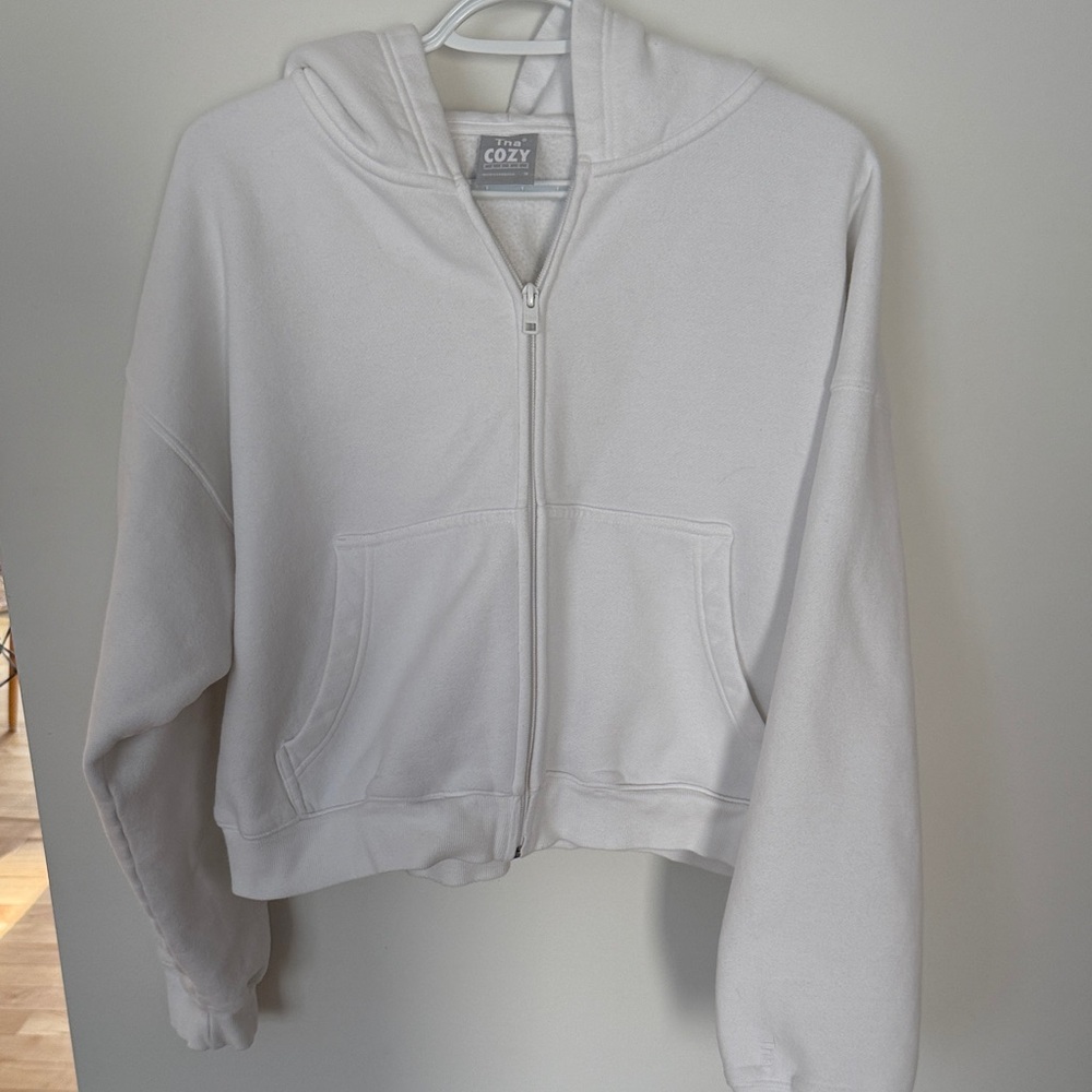TNA Cozy Fleece Zip-Up in white